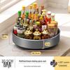 Multifunctional Spice Rack: Complete Set for Oil, Salt, Soy Sauce, Vinegar, and Condiments with Rotating Kitchen Countertop Storage.