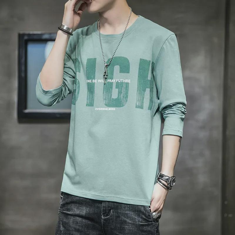 

2020 Men s Trendy Hong Kong-Style Long-Sleeve T-Shirt XL чёрный