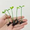100 Pcs Bean Sprout Hair Clips Plant Hairpins Anti-slip Fake Leaf Funny Shape Long Green Sprout Decor Adult Children Hair Decoration Hair Clips