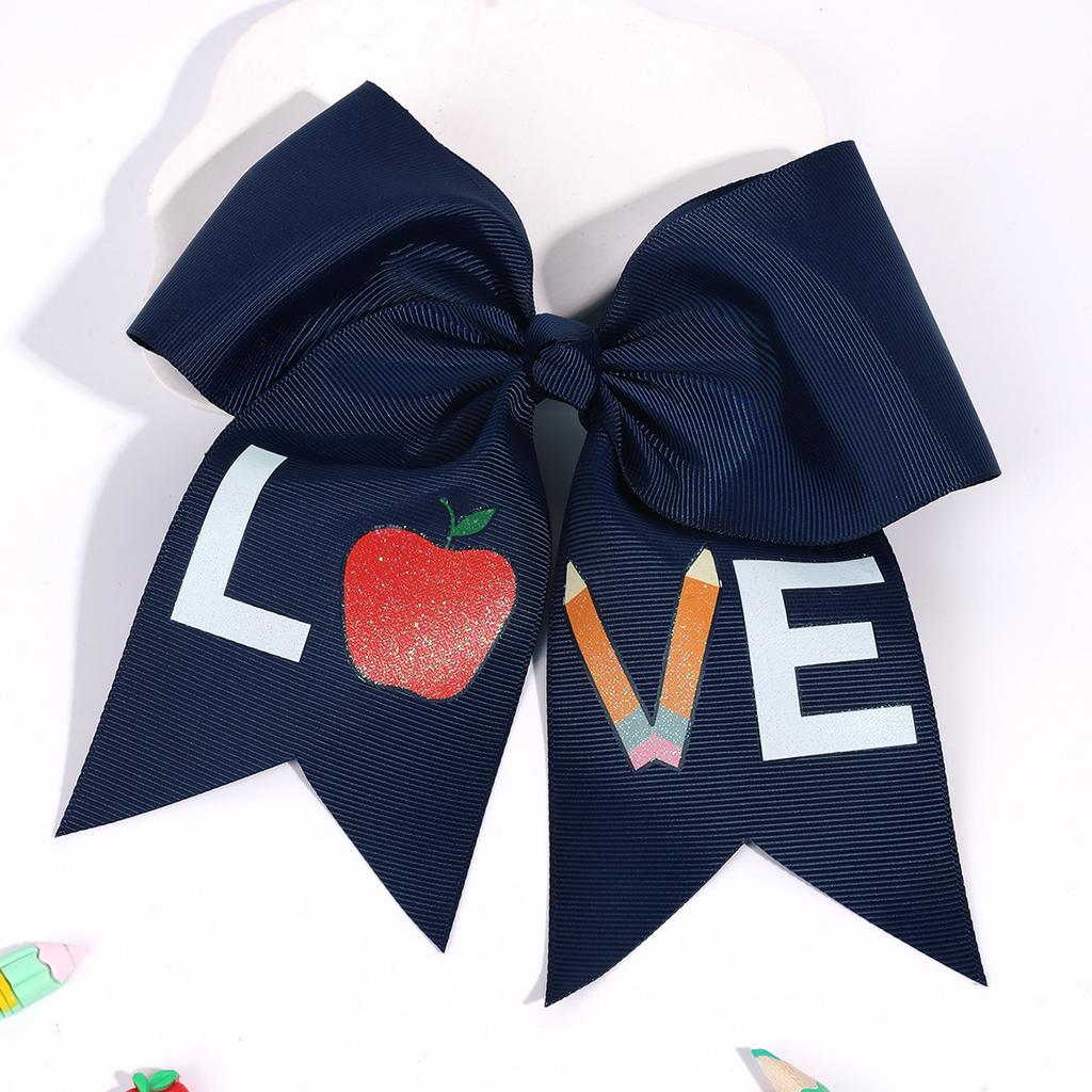 2Pcs New Children's Big Bow Clip Headdress Print Pattern Hair Clip Thread Streamer Hair Accessories Girl Gift