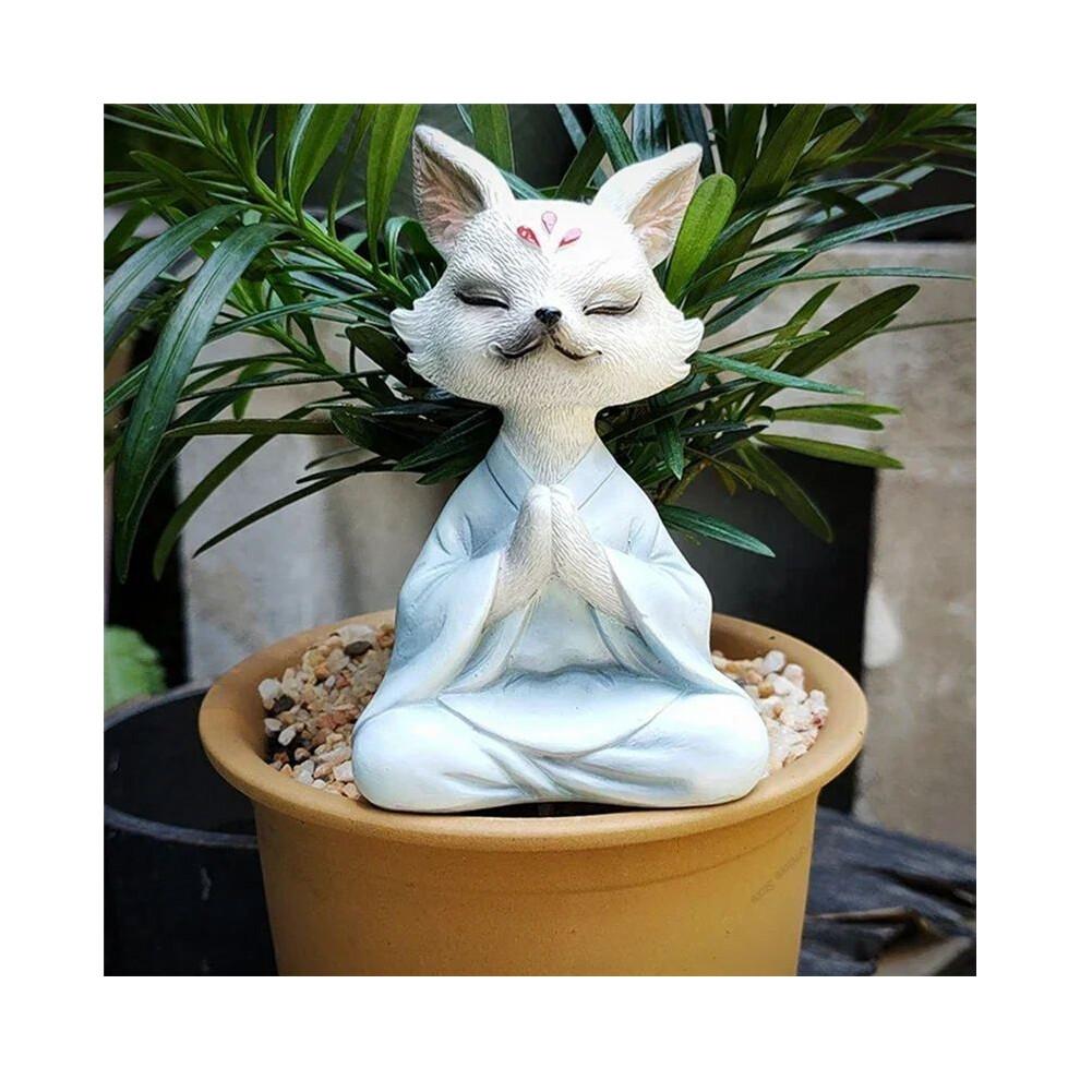 Neunschwänzige Figuren, Ästhetische Zimmer, Schlafzimmer, Gartenfiguren und Miniaturen, Einfache, Süße Heimdekoration, Kunsthandwerk, Weiß