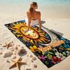 1PC Custom Name Sun, Moon, Flowers Beach Towel Highly Absorbent And Sand-Resistant Towel for Swimming, Pool, Yoga, And Travel Lightweight