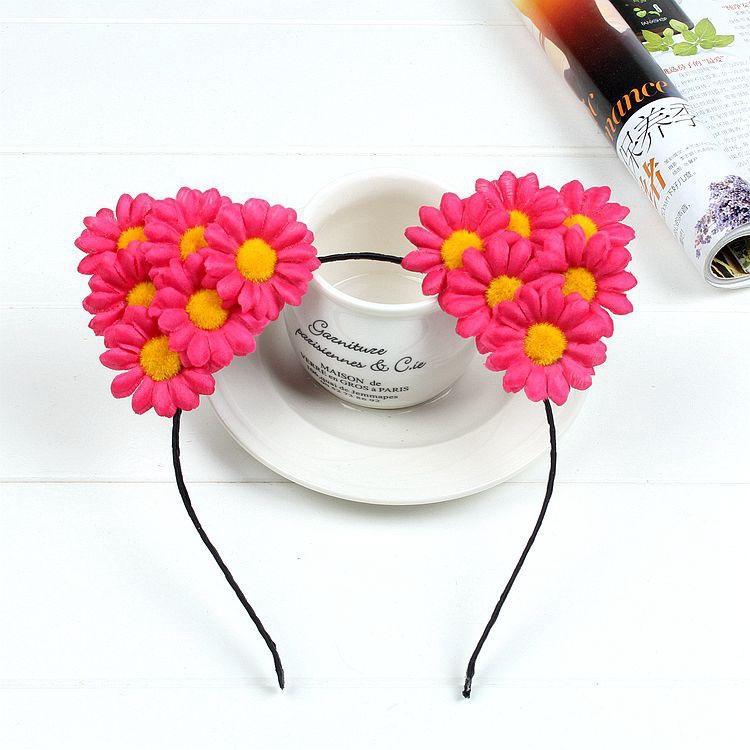 Boho Chic Daisy Girls Headbands Women Solid Embroidery Flower Hair Bands Kids Candy Chrysanthemum Headwear Hair Accessories