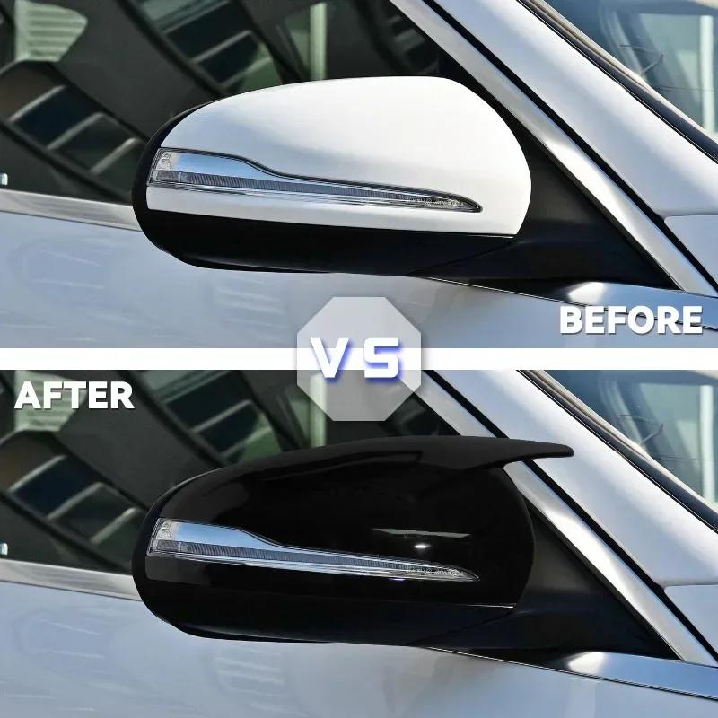 Glossy Black Mirror Cover Caps For Mercedes E GLC S C Class W205 W213 X253 W222 W238 ABS Car Exterior Accessories