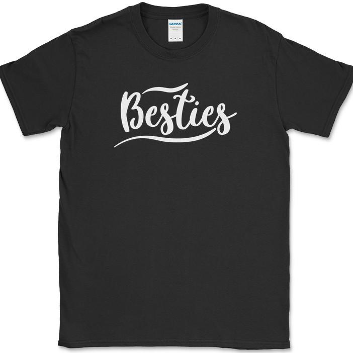 

Besties T-Shirt Funny Humor Group Best Friends Forever Novelty Text Tee L