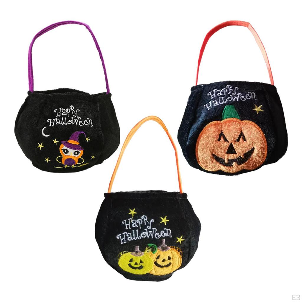 Halloween Trick or Treat Bag Candy Basket for Kids,Snack Grocery Bag, Multipurpose,Reusable with