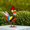 Metal Rooster Outdoor Statue, Multicolour Animal Art Patio Decoration, Tabletop Decorations, Statue Decoration Crafts