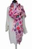 Colorful Polka Dot Scarf - Pink, Fuchsia, Orange, Blue - 180X90