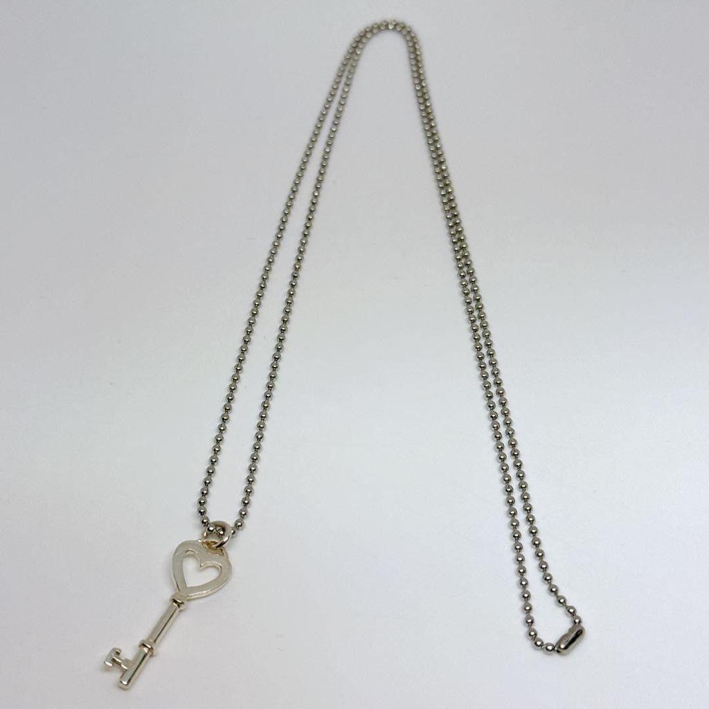 Used [Good Condition External Chain] TIFFANY&Co. Heart Key Necklace 925 Tiffany SV925 Silver