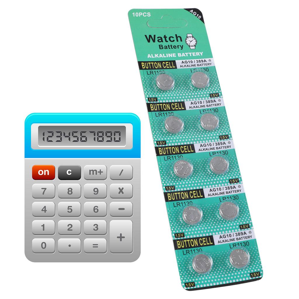 10PPpcs LR1130 AG10 Baterias de célula tipo moeda 1,5 V Bateria de botão Saída de alta energia para relógios de brinquedo Calculadoras Controles remotos