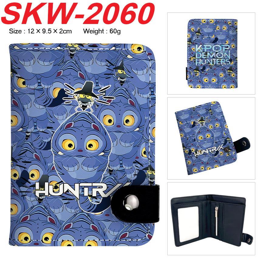 KPop Demon Hunters Wallet Vertical Snap Button Double Layer Card Holder Coin Purse Portable 1pcs