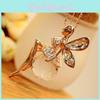 Eleganter Modeschmuck Damen Kristall Fee Engel Flügel Anhänger Lange Kette Halskette Geschenk