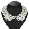 Detachable Blouse Fake Collar Faux Pearl Beaded False Collars Choker Necklace Summer Cloth Accessory for Women Girls Fake Collar