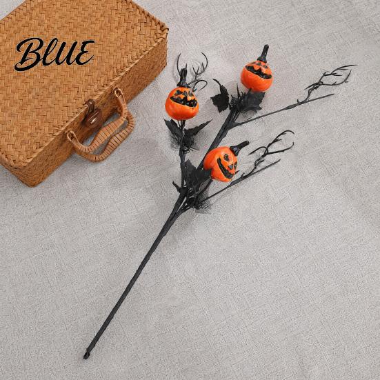 Fake Pumpkin with Black Branches Artificial Stems Halloween Branch Maple Leaves