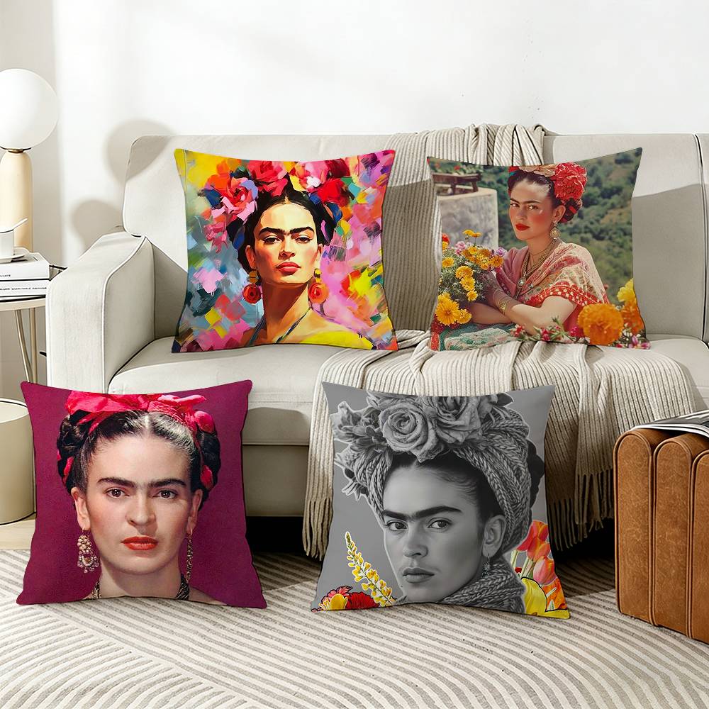 Art FFrida KKahlo Various Sizes Square Pillow Case For Car Home Bedchamber Decor