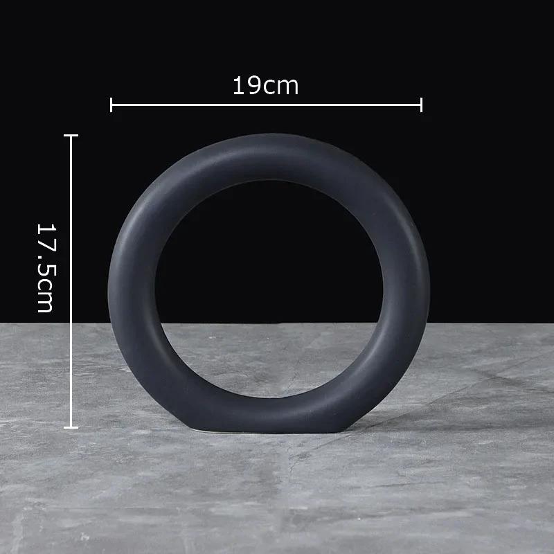 Minimalism Ceramic Circle Abstract Crafts Desk Decoration Modern Artwork Porcelain Ring Ornaments Home Room Aesthetic Decor