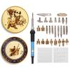 28 în 1 Kit de lipit electric cu pirogravură și sculptură, cu fier de lipit + vârfuri + 2 șabloane + suport pentru pixuri