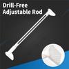 A96K-Punch-Free Telescopic Clothing Rod Extendable Stainless Iron Curtain Pole Easy Installation For Diy Space
