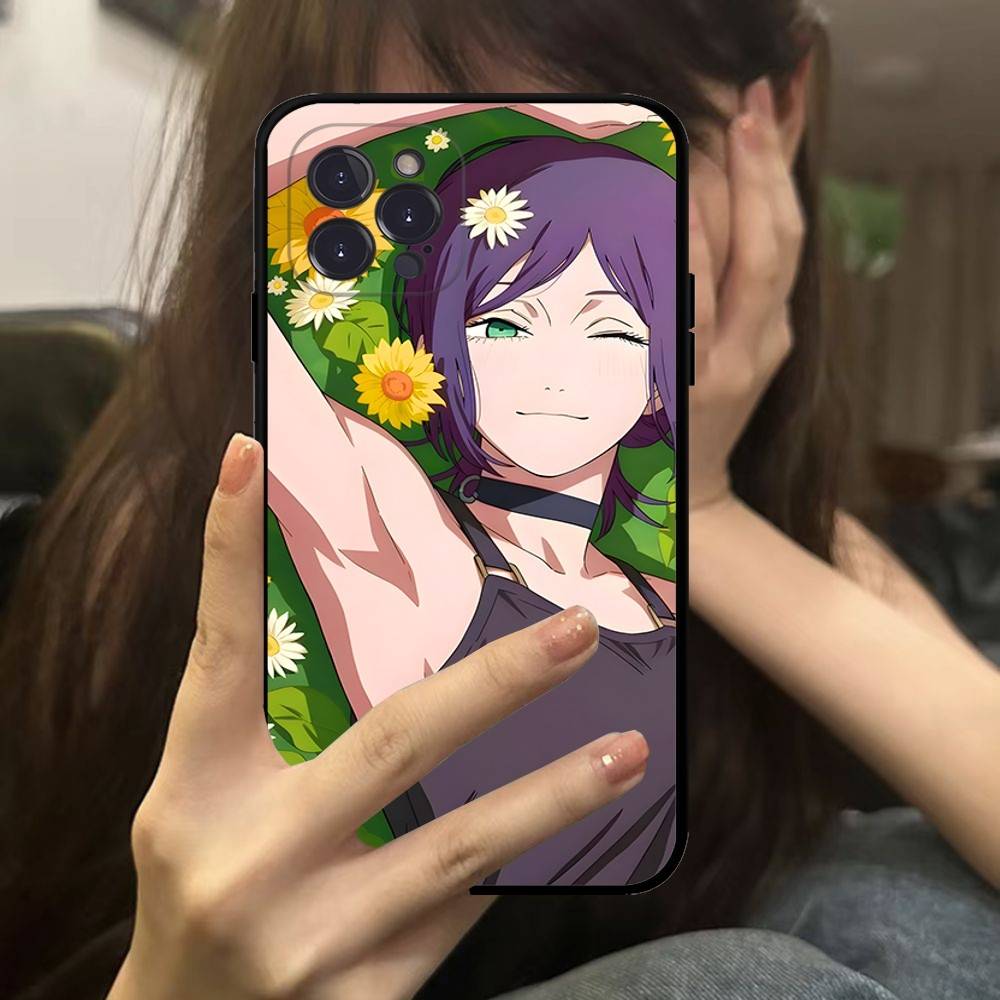 

Anime Chainsaw Man Comics Phone Case For Iphone 17 16 15 14 13 12 11 Pro Max Plus Black Shell Cover Case iPhone 12pro max