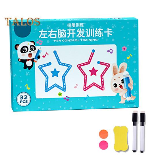 

Дитячий навчальний зошит із керуванням ручками з ручками-гумкою Багаторазовий дошкільний навчальний зошит для дошкільного віку Практика рукописного введення Обведення рядків Робочий зошит для маленьких хлопчиків і дівчаток A