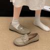 Temperament Commuting French Retro One-pedal Flat-soled Small Leather Shoes Women's 2025 New Spring and Autumn Versatile Soft-soled Loafers