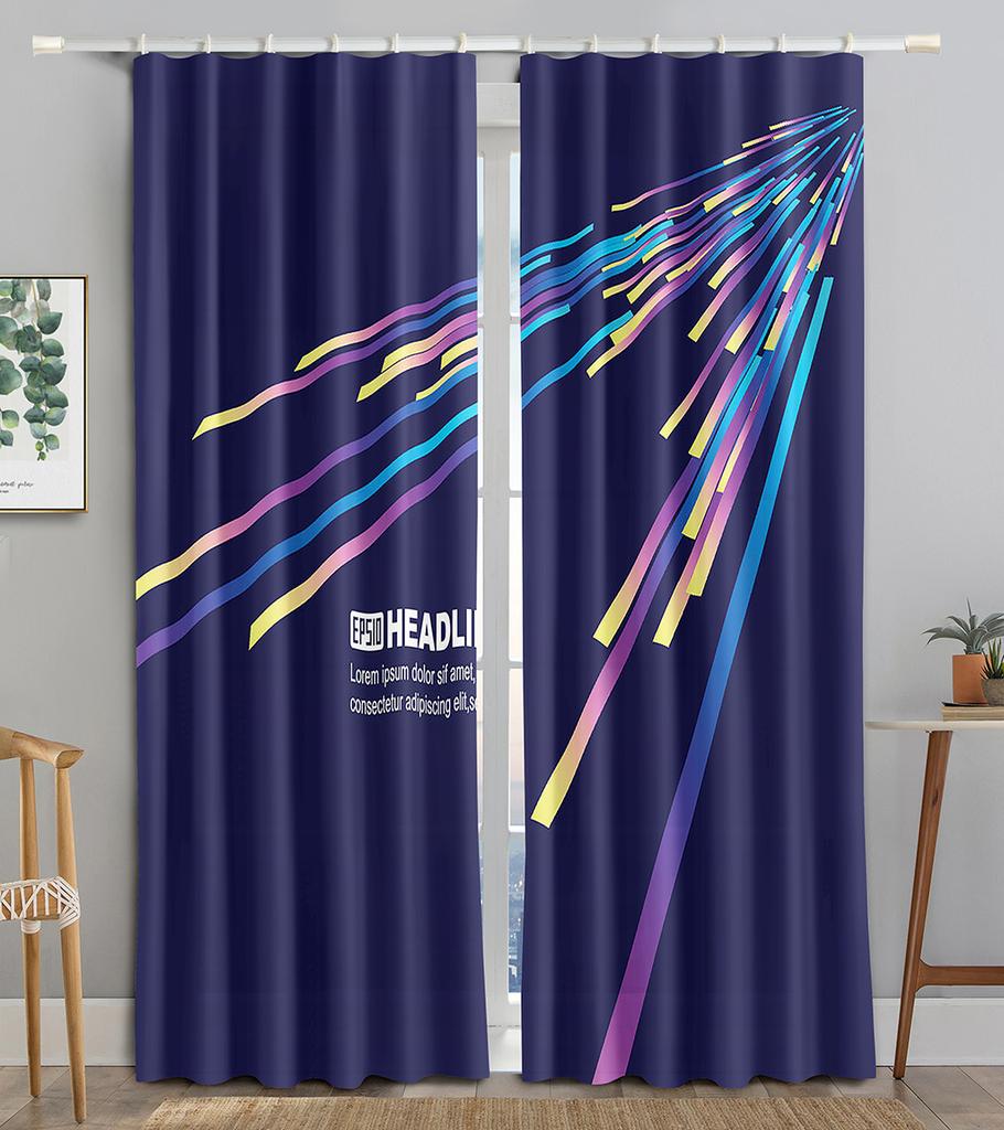 Technology Particle Vortex Light Filtering Line Blackout Window Panel Curtain Living Room Room Bedroom Bathroom Kicthen Door Cupboard Decor Hooks