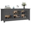 Vidaxl Szafka Na Buty, Szara, 110X38X45,5 Cm, Lite Drewno Sosnowe