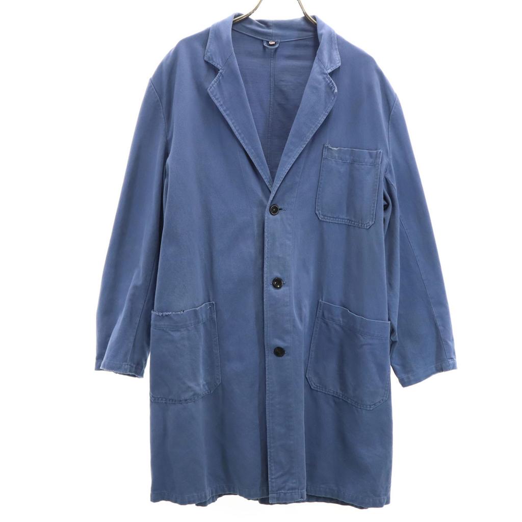 EURO WORK 70s 80s Vintage Chester Coat 48 Navy System Men's Used