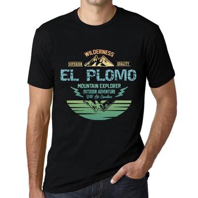 Men’s Vintage Tee Shirt Graphic T Shirt Mountain Explorer EL Plomo Deep Black