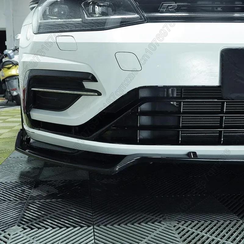 Per VW Golf 7 7.5 MK7 MK7.5 GTI GTD R R-Line 2012-2020 Kit Carrozzeria Spoiler Labbra Splitter Paraurti Anteriore Per Volkswagen Nero Lucido