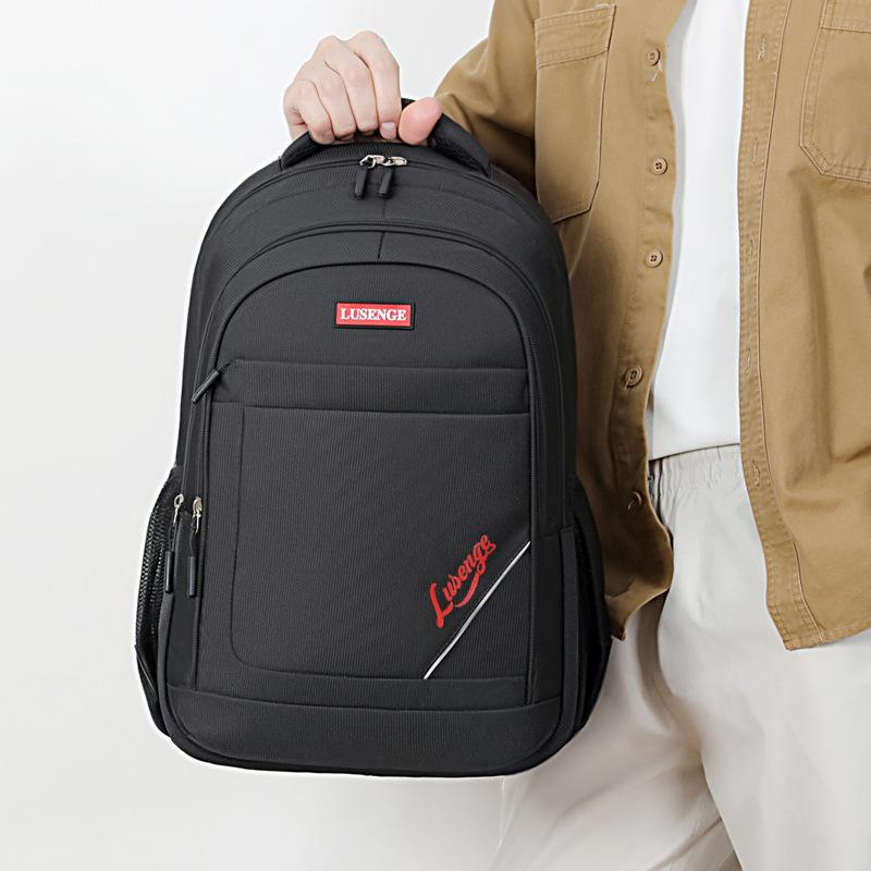 Schoolbag Solid Color Fashion Student School Bag Middle School Backpack Business Travel Computer Backpack New Simple Travel Bag