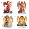 Prayer Angel Table Sign 2D Flat Acrylic Angel Desktop Ornament for Tabletop Shelf Entryway Christmas Home Garden Patio Decor