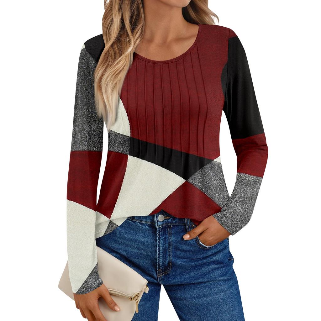 Damen Langarmshirts Grafik-T-Shirts Lässige Basic-Tops Pullover