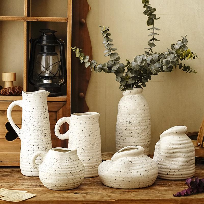 Coarse Pottery Earthenware Vase Set for Home & Hotel Decor