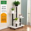 Multi-Layer Wrought Iron Flower Stand with Wheels: Movable Floor-Standing Rack for Living Room or Balcony