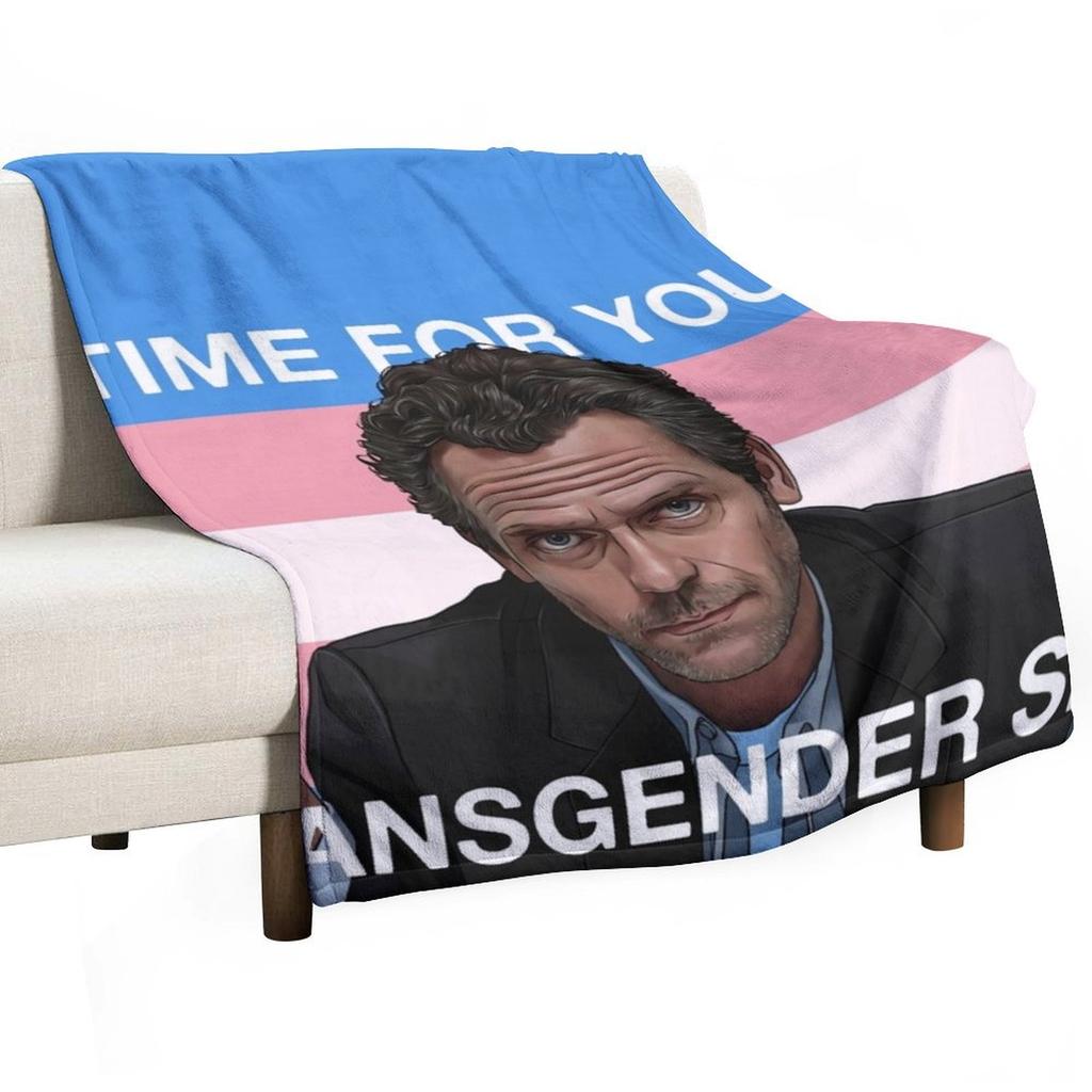 Dr. House Trans Flag Throw Blanket Giant Sofa Single Bed Fashionable Bed Covers Blankets