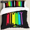 Pride Duvet Cover Set Polyester People Celebrating International Day For LGBT Community With Colorful Striped Design Bedding Set