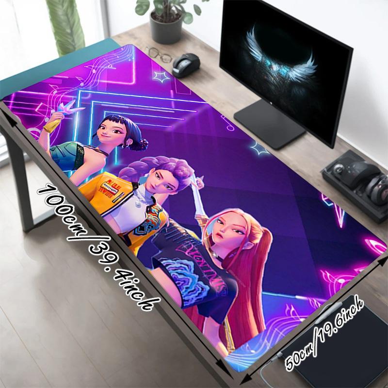 Neon Dreams Xl Gaming Mouse Pad Nonslip Rubber Base Stitched Edge Waterproof Desk Mat For Pc Laptop Gamer Office Computer Accessories C92921