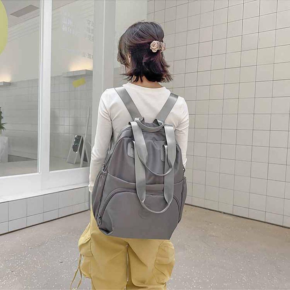 Solid Color Travel Shoulder Bag Korean Style Fitness Bag Cute Sport Nylon Backpack  Travel