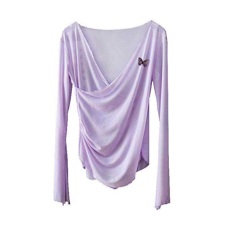 Adult Women's Ethnic Dance Butterfly Gauze Top for Modern and Classical Dance