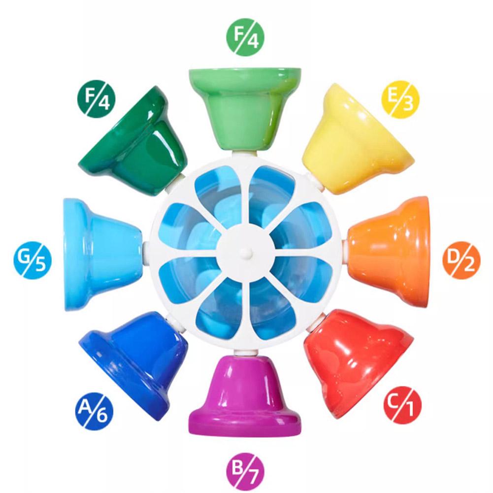 8Pcs Hand Bells Set, Colorful Diatonic Metal Bells Party Bells Hand Percussion For Classroom X7S1