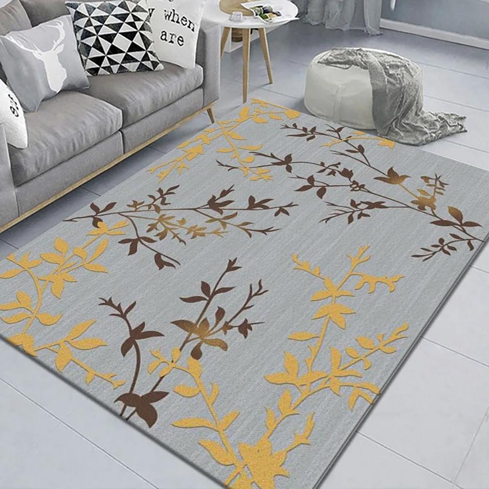 Loop-Pile Carpet Classic Scenic Flower Living Room Mat Bedroom Rug Sofa Large Rug Non-Slip Washable Home Decor