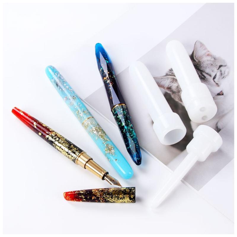 4pcs DIY Pen Mold Epoxy Resin Molds Transparent Pen Silicone Mould Dried Flower Resin Decorative Craft Jewelry Mould