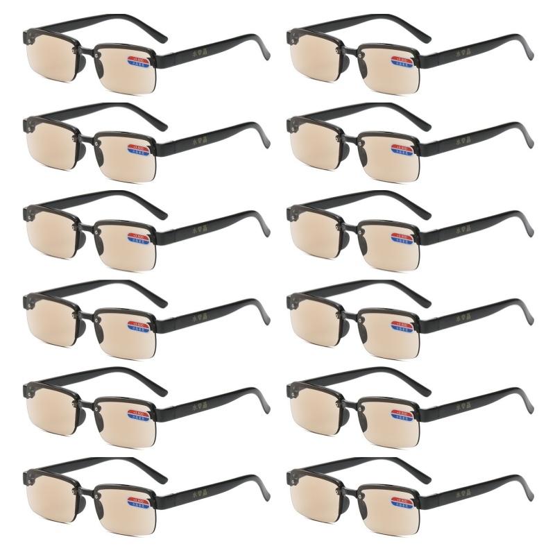 

12 ШТ. Очки для чтения с линзами из натурального хрустального стекла без оправы для женщин и мужчин, очки высокой четкости с диоптриями от +100 до +400 4.0