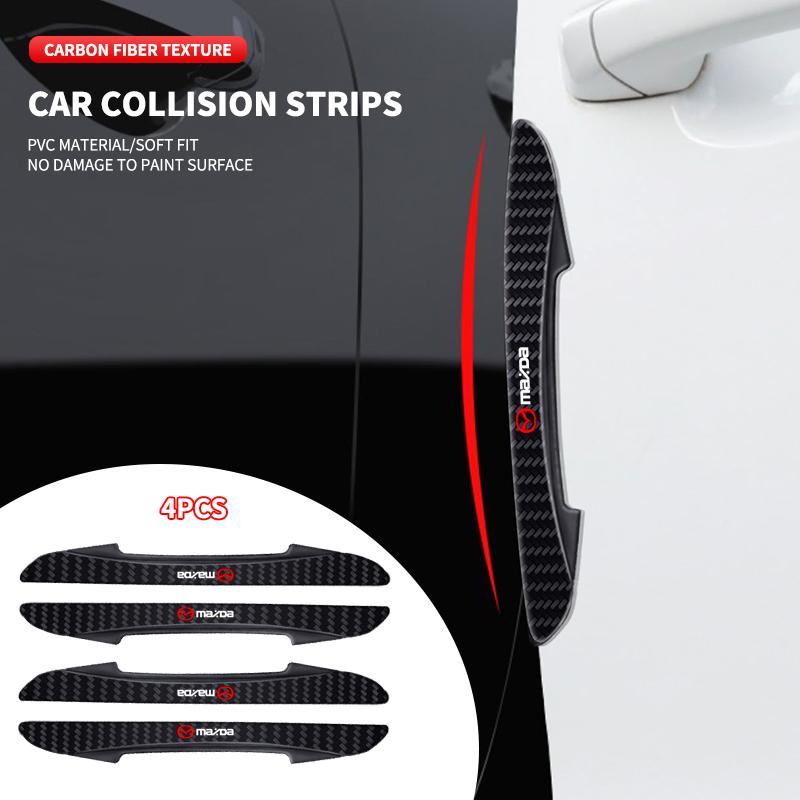 4Pcs Carbon Fiber Look Car Door Protective Sticker For Mazda 2 3 6 ATENZA 3 BK BL 5 CR CW 6 II GH CX-7 ER MX-5 NC Accessories