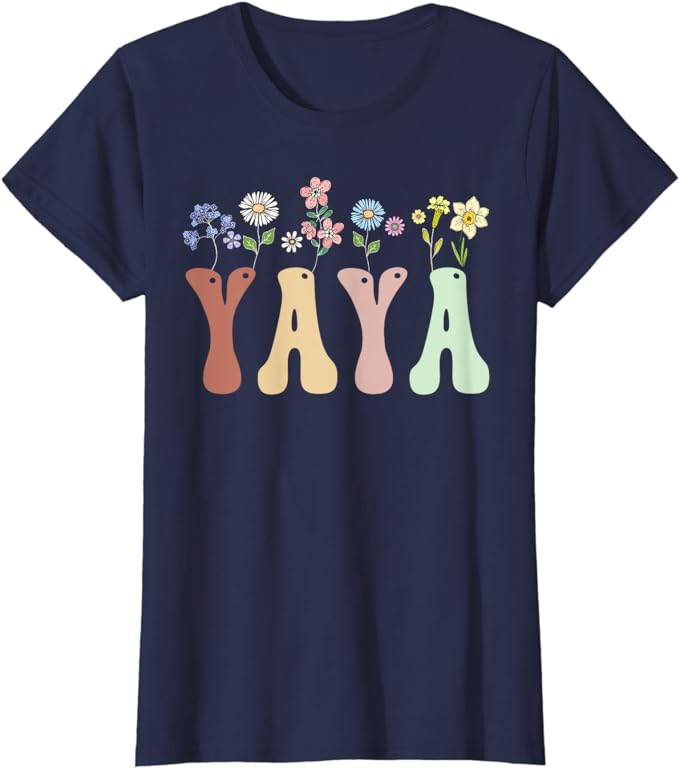 Grammy Gifts Women Wildflower Floral Design Grammy T-Shirt Women's Fashion Nana Gigi Grandma Tees Yaya Mimi Mother's Day Clothes