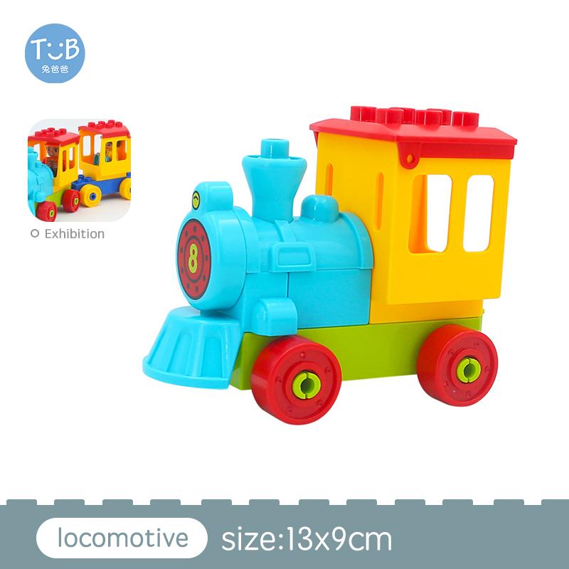 Big Size Block Bricks Train Tracks  Traffic Stop Lights Straight Duploes Black Accessories Diy Hot Toys For Children Baby Gift