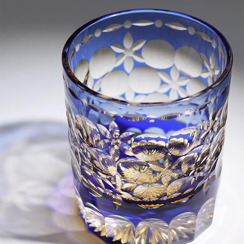 Jinzhi Jade Dance Japanisches Edo-Schliff-Kristallglas, handgeschnitzt, Whiskyglas, Weinglas, manuell geschliffener Nischenbecher