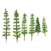 10Pcs Simulation Mini Green Tree Model Dollhouses Garden Landscape Ornaments Dollhouse Railway Street Scene Decoration