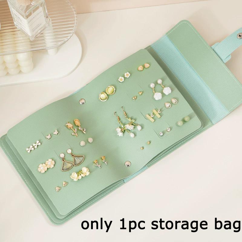 

WTEMPO Простая элегантная сумка для хранения ювелирных изделий, деловых поездок, путешествий, путешествий, портативных браслетов, сережек, сережек-гвоздиков, упаковочная сумка, изысканные праздничные подарки 1pc зелёный